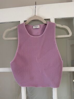 Babaton Ribbed Tank Top in Lavender Pink